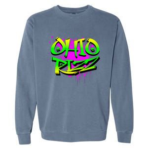 Ohio Rizz Ironic Meme Graffiti Rizzler Brainrot Quote Garment-Dyed Sweatshirt