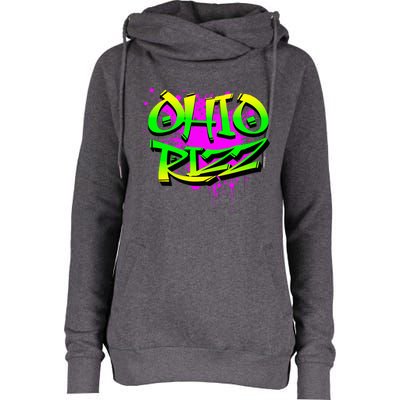 Ohio Rizz Ironic Meme Graffiti Rizzler Brainrot Quote Womens Funnel Neck Pullover Hood