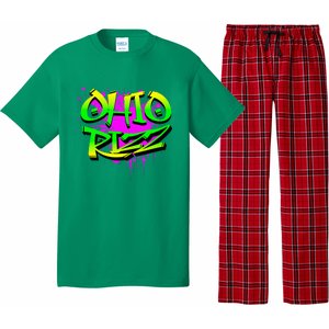 Ohio Rizz Ironic Meme Graffiti Rizzler Brainrot Quote Pajama Set