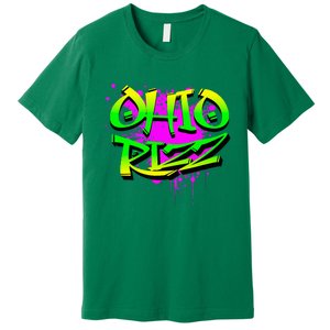 Ohio Rizz Ironic Meme Graffiti Rizzler Brainrot Quote Premium T-Shirt