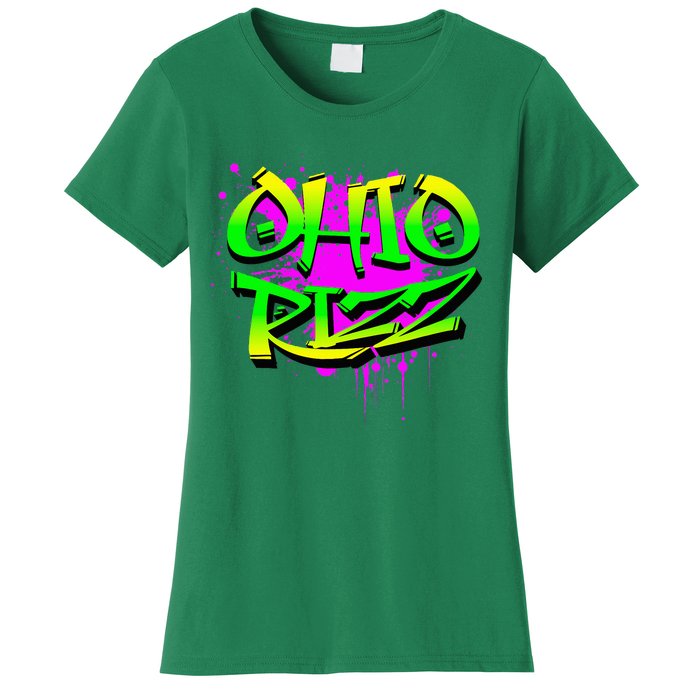 Ohio Rizz Ironic Meme Graffiti Rizzler Brainrot Quote Women's T-Shirt