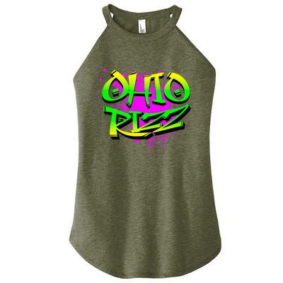 Ohio Rizz Ironic Meme Graffiti Rizzler Brainrot Quote Women’s Perfect Tri Rocker Tank