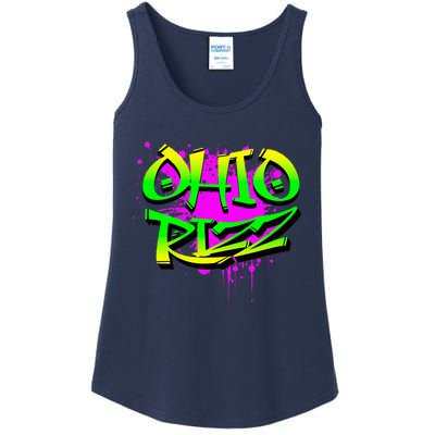 Ohio Rizz Ironic Meme Graffiti Rizzler Brainrot Quote Ladies Essential Tank