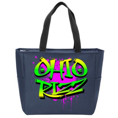 Ohio Rizz Ironic Meme Graffiti Rizzler Brainrot Quote Zip Tote Bag