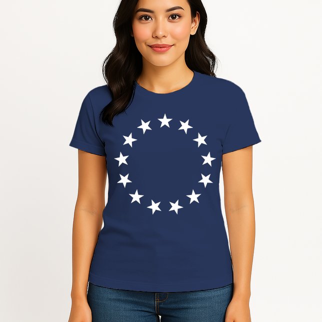Original 13 Colonies Stars Betsy Ross Flag Womens T-Shirt