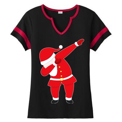 Original Dabbing Santa Ladies Halftime Notch Neck Tee