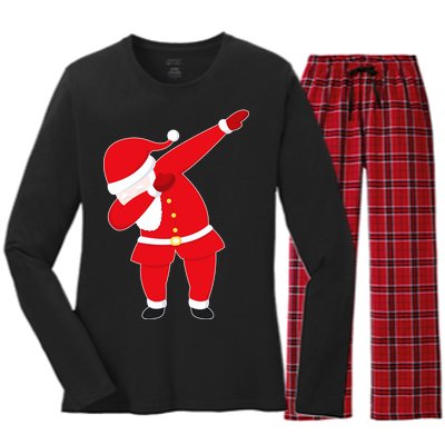 Original Dabbing Santa Women's Long Sleeve Flannel Pajama Set 