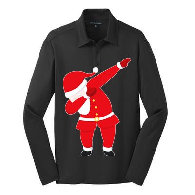 Original Dabbing Santa Silk Touch Performance Long Sleeve Polo