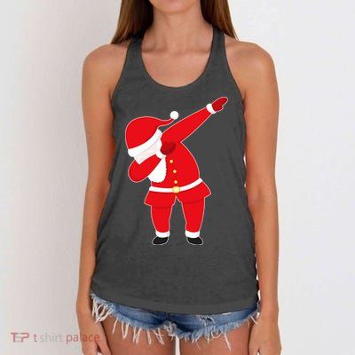 Original Dabbing Santa Women's Knotted Racerback Tank
