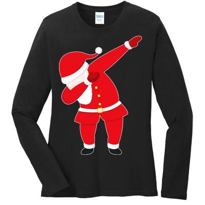 Original Dabbing Santa Ladies Long Sleeve Shirt