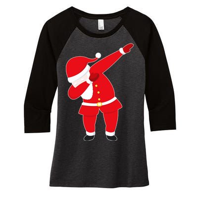 Original Dabbing Santa Women's Tri-Blend 3/4-Sleeve Raglan Shirt