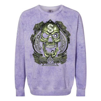 Original Gangster Skull Bling Colorblast Crewneck Sweatshirt