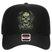 Original Gangster Skull Bling High Crown Mesh Back Trucker Hat