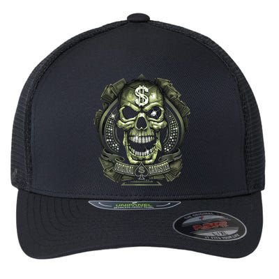 Original Gangster Skull Bling Flexfit Unipanel Trucker Cap