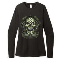 Original Gangster Skull Bling Womens CVC Long Sleeve Shirt