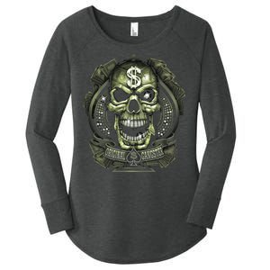 Original Gangster Skull Bling Women's Perfect Tri Tunic Long Sleeve Shirt