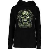 Original Gangster Skull Bling Womens Funnel Neck Pullover Hood