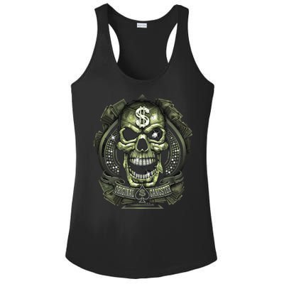 Original Gangster Skull Bling Ladies PosiCharge Competitor Racerback Tank