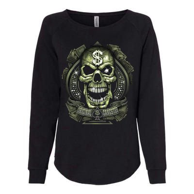 Original Gangster Skull Bling Womens California Wash Sweatshirt