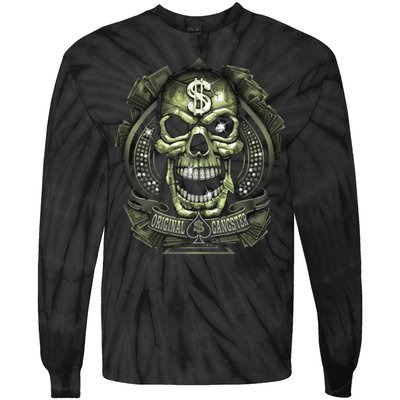 Original Gangster Skull Bling Tie-Dye Long Sleeve Shirt