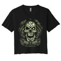 Original Gangster Skull Bling Women's Crop Top Tee