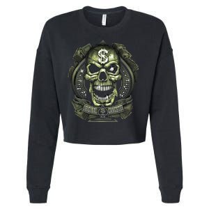 Original Gangster Skull Bling Cropped Pullover Crew