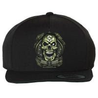 Original Gangster Skull Bling Wool Snapback Cap