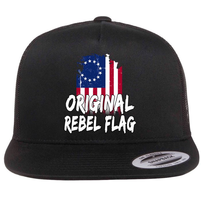 Original Rebel Flag Flat Bill Trucker Hat