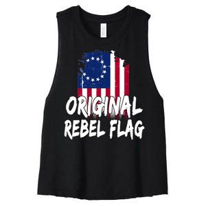 Original Rebel Flag Women's Racerback Cropped Tank