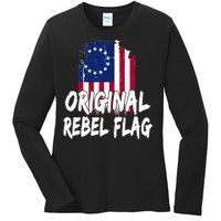 Original Rebel Flag Ladies Long Sleeve Shirt