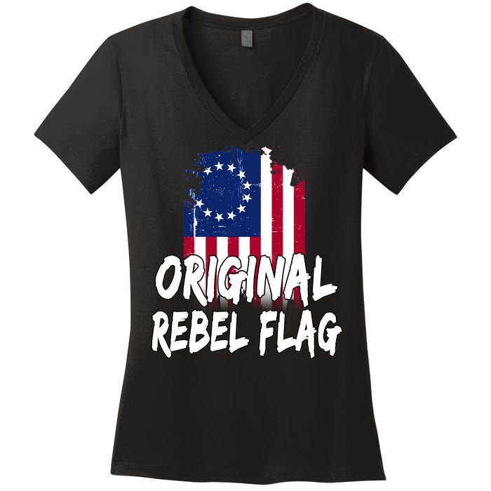 Original Rebel Flag Women's V-Neck T-Shirt