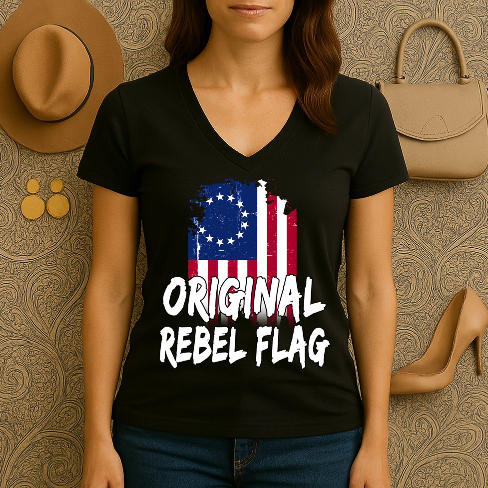 Original Rebel Flag Women's V-Neck T-Shirt
