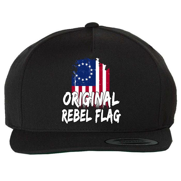 Original Rebel Flag Wool Snapback Cap