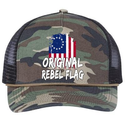 Original Rebel Flag Retro Rope Trucker Hat Cap