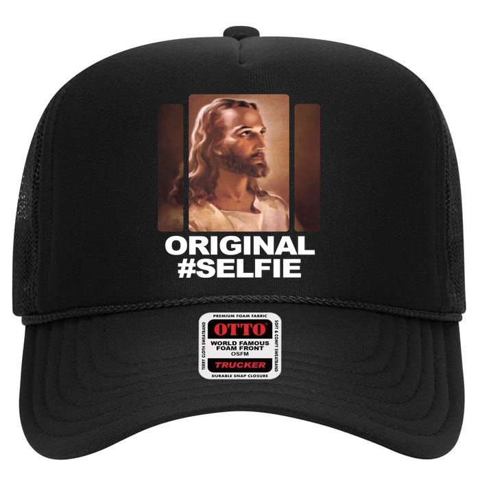 Original Selfie Jesus High Crown Mesh Back Trucker Hat