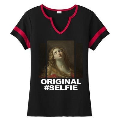 Original Selfie Mary Ladies Halftime Notch Neck Tee