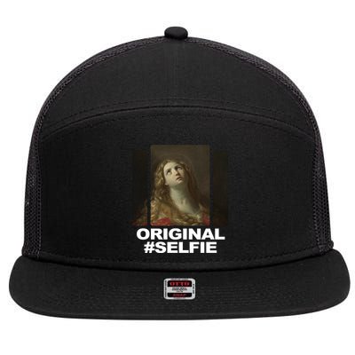 Original Selfie Mary 7 Panel Mesh Trucker Snapback Hat