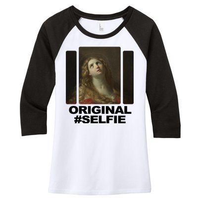 Original Selfie Mary Women's Tri-Blend 3/4-Sleeve Raglan Shirt