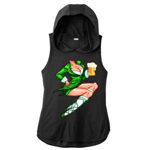 Original Sexy Irish Gril St. Patrick's Day Beer Ladies PosiCharge Tri-Blend Wicking Draft Hoodie Tank