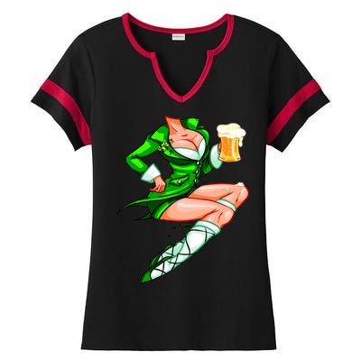 Original Sexy Irish Gril St. Patrick's Day Beer Ladies Halftime Notch Neck Tee