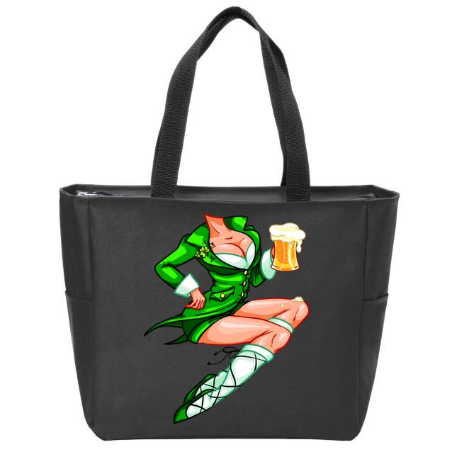 Original Sexy Irish Gril St. Patrick's Day Beer Zip Tote Bag