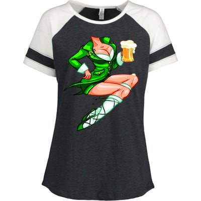 Original Sexy Irish Gril St. Patrick's Day Beer Enza Ladies Jersey Colorblock Tee