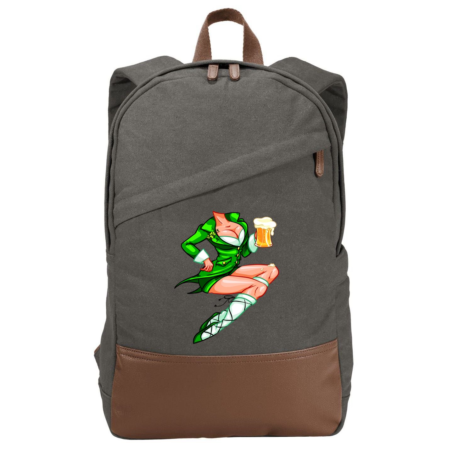 Original Sexy Irish Gril St. Patrick's Day Beer Cotton Canvas Backpack