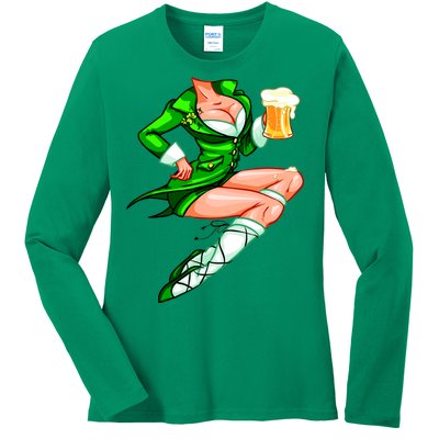 Original Sexy Irish Gril St. Patrick's Day Beer Ladies Long Sleeve Shirt