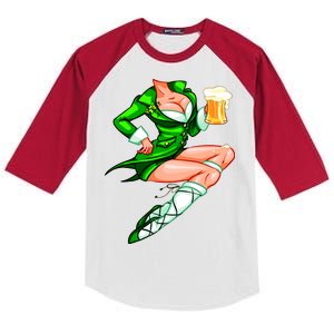 Original Sexy Irish Gril St. Patrick's Day Beer Kids Colorblock Raglan Jersey