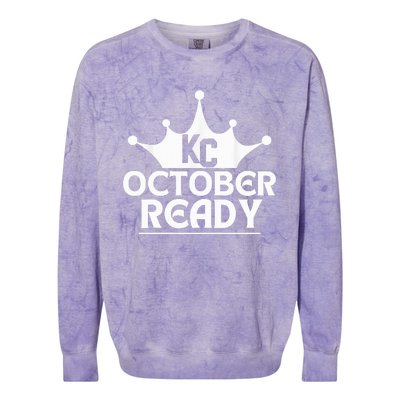 October Ready Kc Blue Colorblast Crewneck Sweatshirt