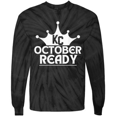 October Ready Kc Blue Tie-Dye Long Sleeve Shirt