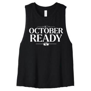 October Ready Kc Blue Women's Racerback Cropped Tank