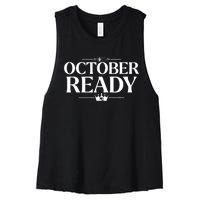 October Ready Kc Blue Women's Racerback Cropped Tank