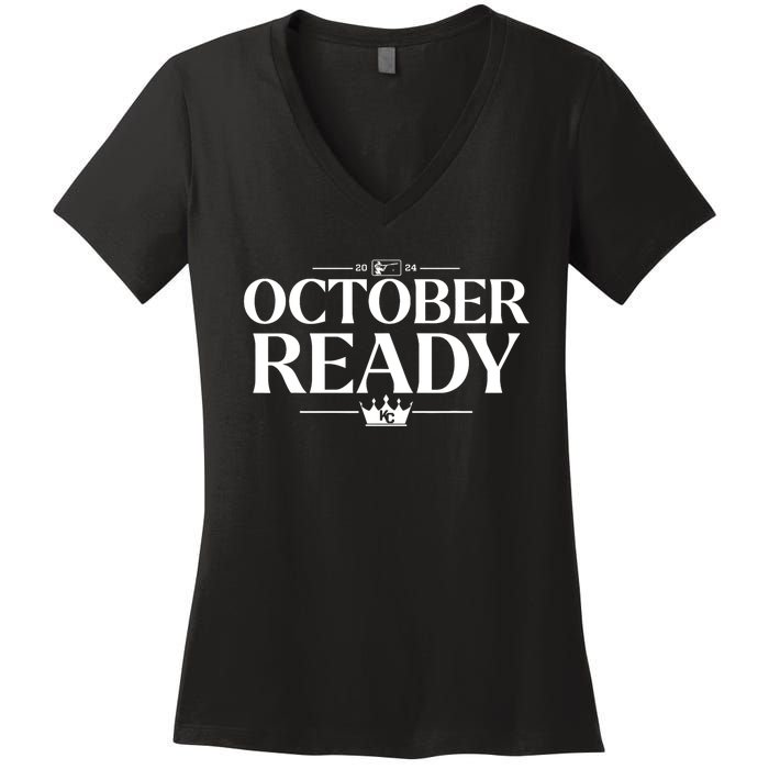 October Ready Kc Blue Women's V-Neck T-Shirt